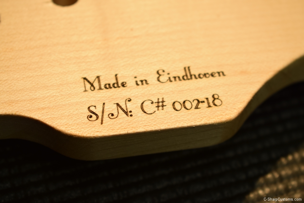 Purpleheart slide guitar S/N engraving