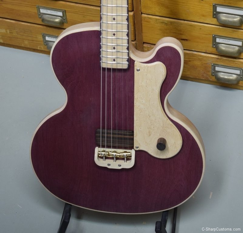 Purpleheart slide guitar body